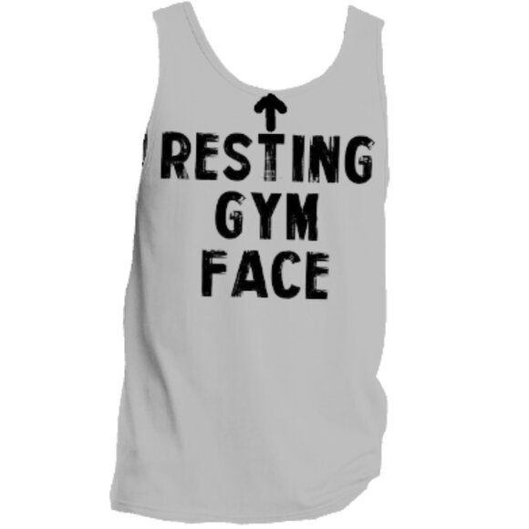 Brand New Women's Miken Flow Funny Fitness Tank Top, "Resting Gym Face" - Picture 2 of 4